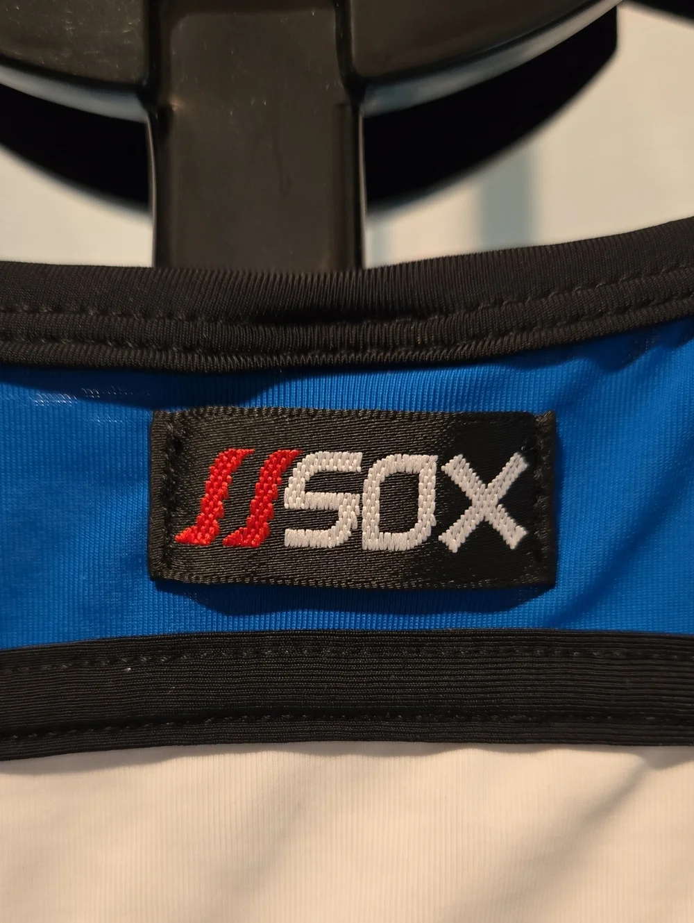 JJSOX Athletic Blue and White Performance Singlet with Red Logo - Picture 3 of 5